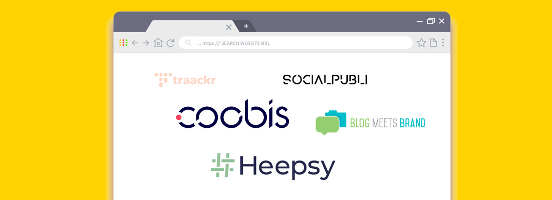Ilustracin de Pestaa de Navegador con Logos de Sitios Web Para Influencers