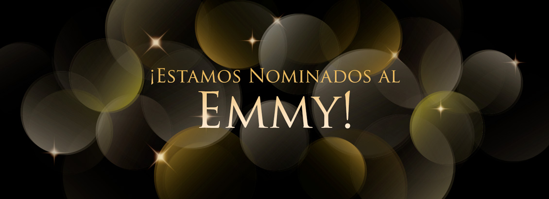 Fondo Oscuro y Brillos Dorados con Texto de Nominacin al Emmy
